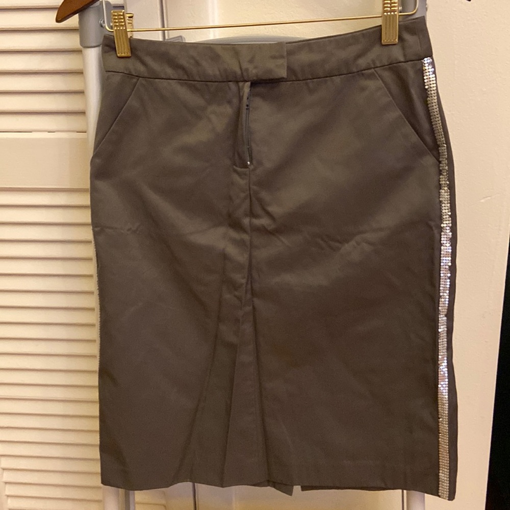 Steel grey H&M skirt with silver metal side embellishments